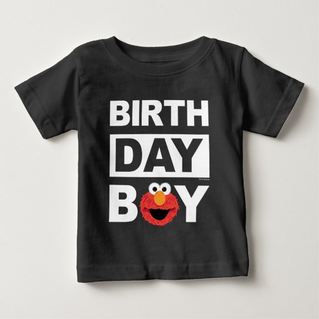 T-shirt Pour Bébé Rue Sésame | Elmo Birthday Birthday Boy (Devant)