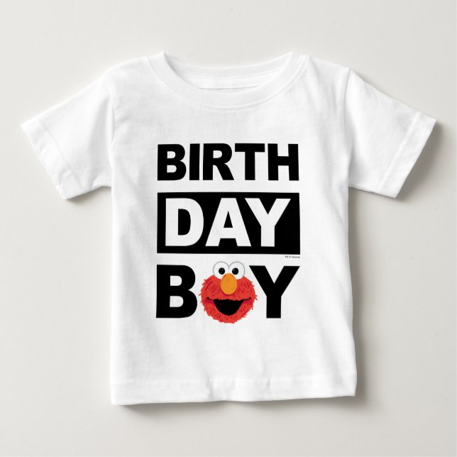 T-shirt Pour Bébé Rue Sésame | Elmo Birthday Birthday Boy (Devant)