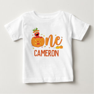 T-shirt Pour Bébé Rue Sésame - Elmo   Citrouille 1er anniversaire