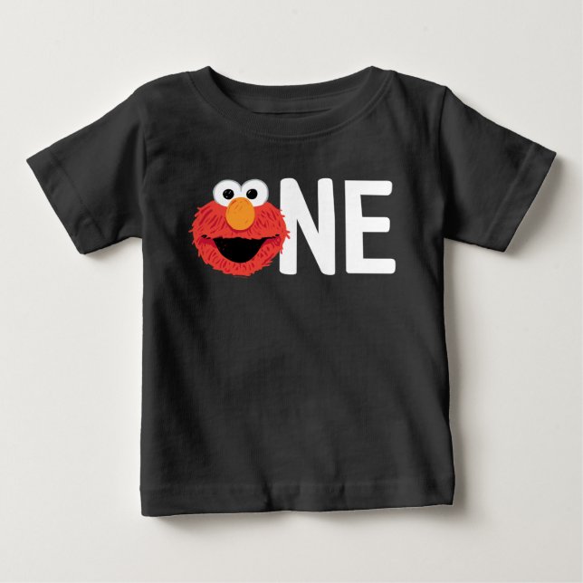 T-shirt Pour Bébé Rue Sésame | Elmo Face Je suis un anniversaire (Devant)