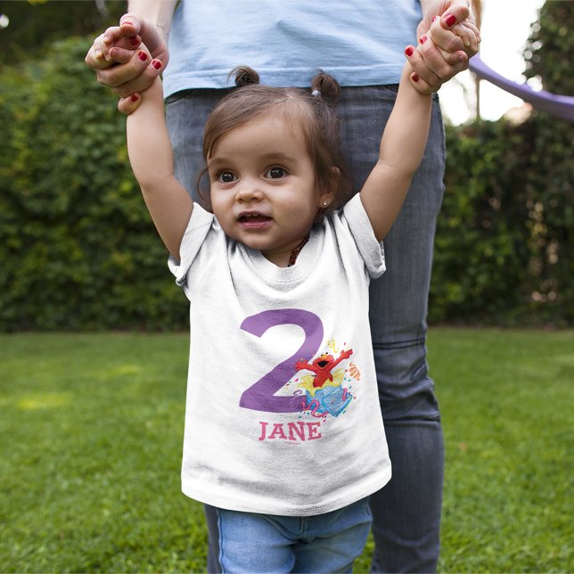 T-shirt Pour Bébé Rue Sésame | Elmo Girl's 2nd Birthday (Créateur téléchargé)