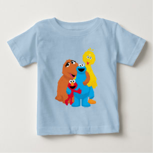 T-shirt Pour Bébé Rue Sésame   Groupe Hug
