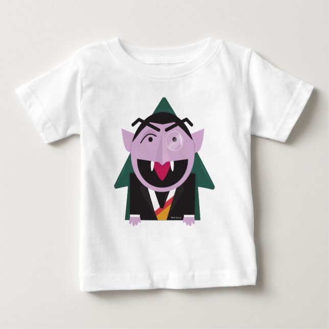 T-shirt Pour Bébé Rue Sésame | Illustration Count von Count (Devant)