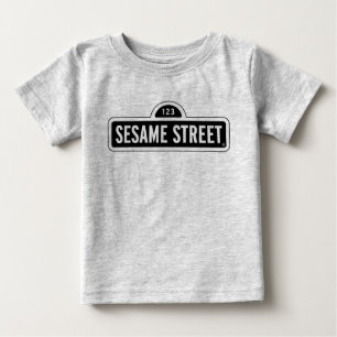 T-shirt Pour Bébé Rue Sésame   Logo B&W