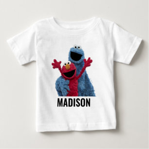 T-shirt Pour Bébé Rue Sésame   Monstre Elmo & Cookie