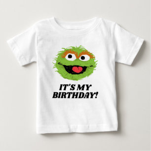 T-shirt Pour Bébé Rue Sésame   Oscar le Grouch C'est mon anniversair