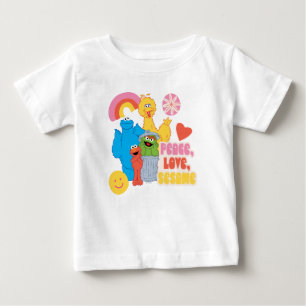 T-shirt Pour Bébé Rue Sésame   Paix, Amour, Sésame