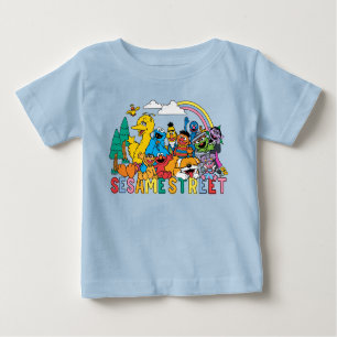 T-shirt Pour Bébé Rue Sésame   Rainbow Wave