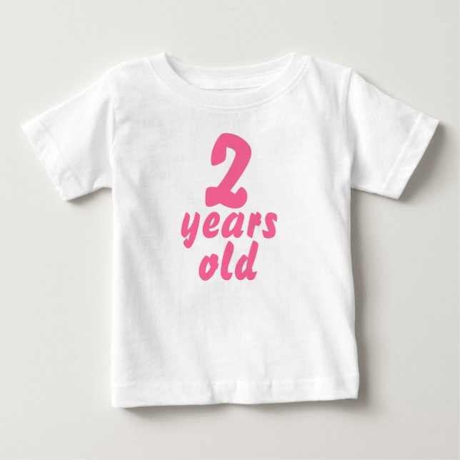 T-shirt Pour Bébé Ruffle rose Cute Girl Deux ans Ruffle Tee (Devant)