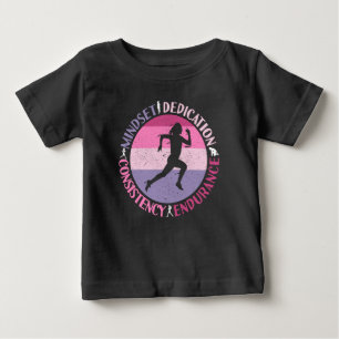 T-shirt Pour Bébé Running Mindset - Citation d'endurance de la fille