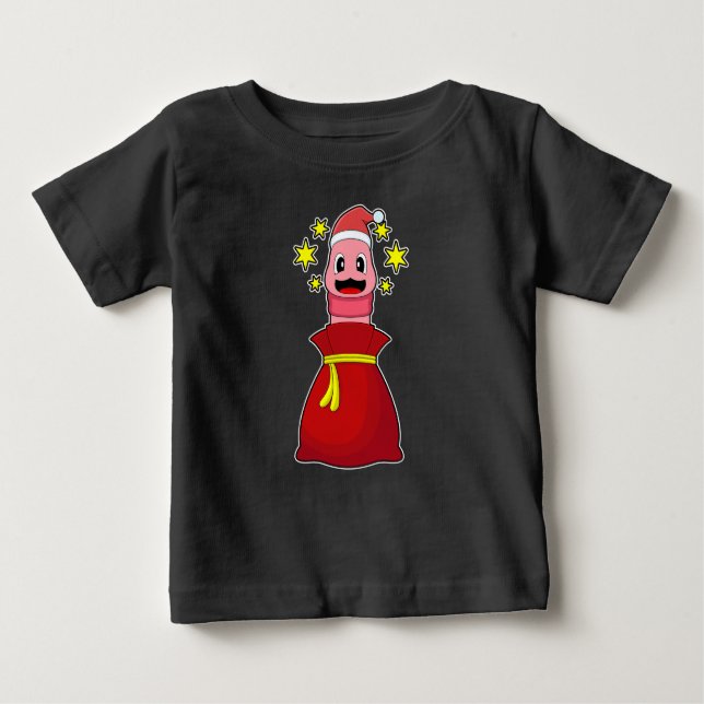 T-shirt Pour Bébé Sacs de Noël du ver (Devant)