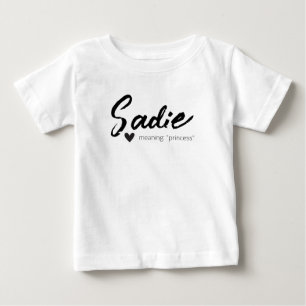 T-shirt Pour Bébé Sadie Nom Signifiant Minimal Moderne Calligraphie 