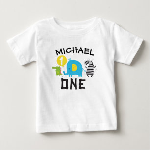 T-shirt Pour Bébé Safari Animaux 1er Anniversaire