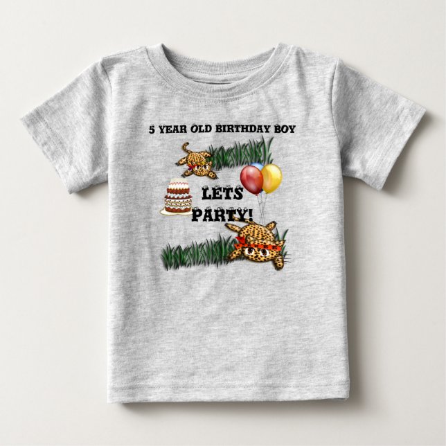 T-shirt Pour Bébé Safari Ultra mignonne Leopard Invitations d'annive (Devant)