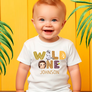 T-shirt Pour Bébé Safari Wild One Animal Jungle Photo 1er anniversai