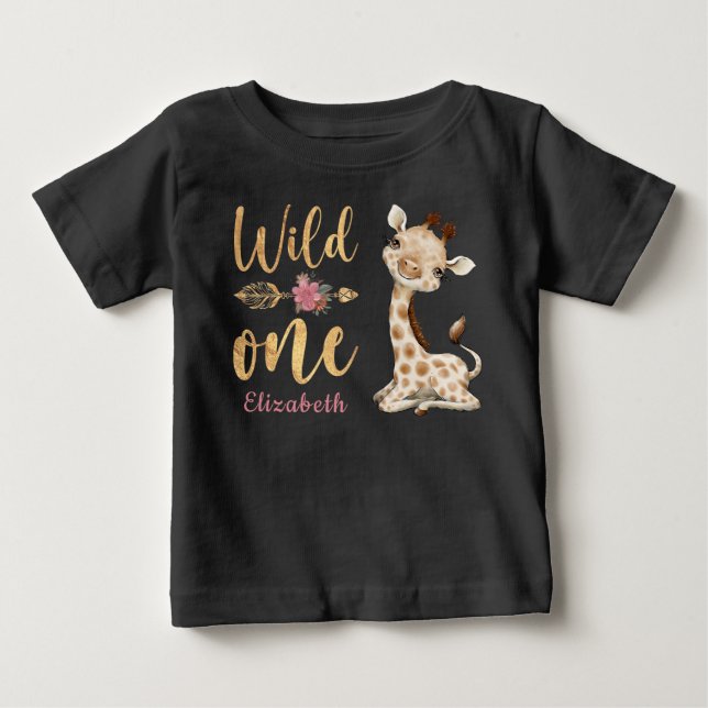 T-shirt Pour Bébé Safari Wild One Baby Animals 1er anniversaire fill (Devant)
