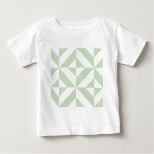 T-shirt Pour Bébé Sage Green Geometric Deco Cube Pattern