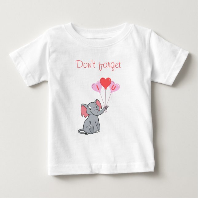 T-shirt Pour Bébé Saint-éléphant Saint-Valentin (Devant)