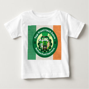 T-shirt Pour Bébé Saint Patrick avec un chat à un oeil heureux