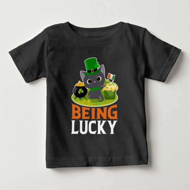 T-shirt Pour Bébé Saint Patrick's Day Être chanceux (Devant)