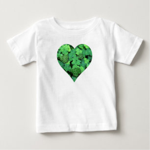 T-shirt Pour Bébé Saint-Patties Day, shamrock vert, Coeurs irlandais