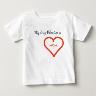 T-shirt Pour Bébé Saint Valentin Coeur rouge Nom personnalisé Texte