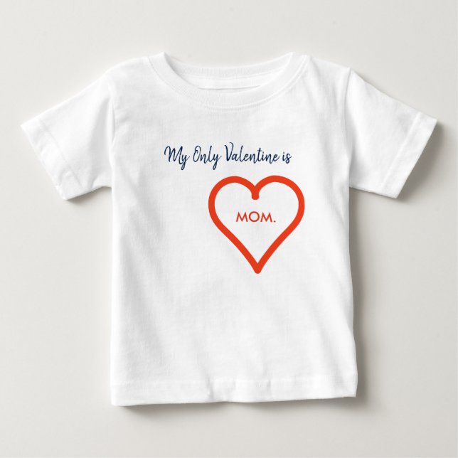 T-shirt Pour Bébé Saint Valentin Coeur rouge Nom personnalisé Texte (Devant)