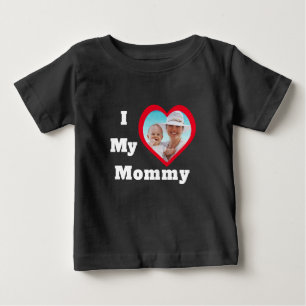 T-shirt Pour Bébé Saint Valentin Mères Texte photo J'aime ma maman
