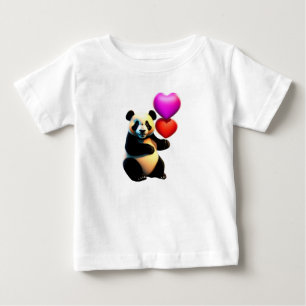 T-shirt Pour Bébé Saint Valentin, Panda & Heart Balloon, Saint Valen
