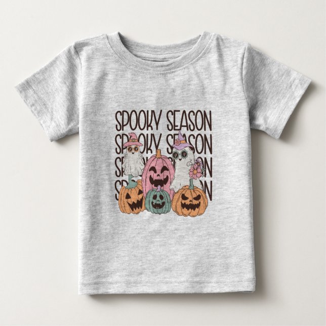 T-shirt Pour Bébé Saison Éffrayante d'Halloween (Devant)