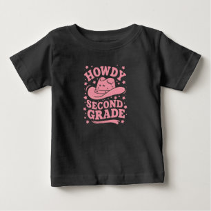 T-shirt Pour Bébé Salut 2ème année Cowboy Cowgirl Retour à l'école