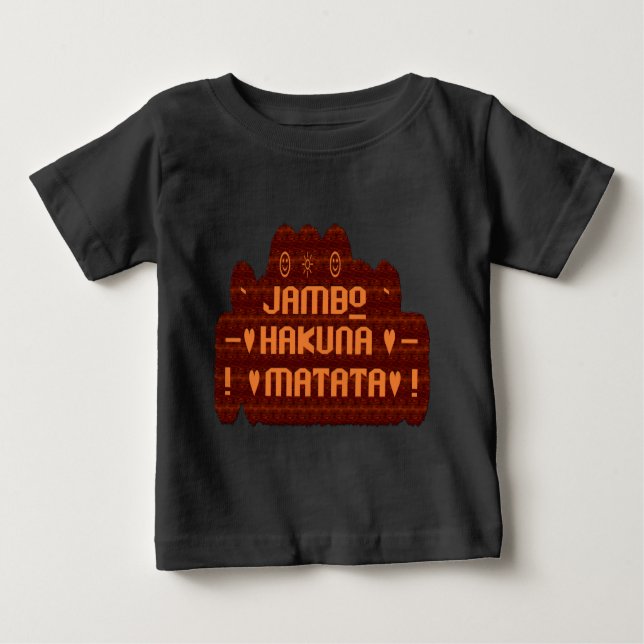 T-shirt Pour Bébé Salutation africaine : Jambo Hakuna Matata Wood De (Devant)