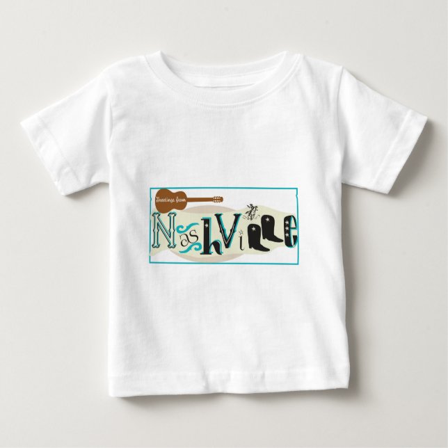 T-shirt Pour Bébé Salutations de Nashville Retro (Devant)