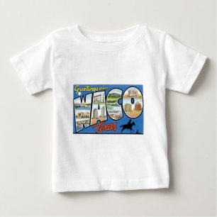 T-shirt Pour Bébé Salutations de Waco, le Texas ! Rétro carte