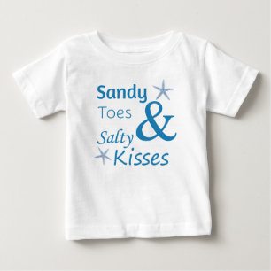 T-shirt Pour Bébé Sandy Toits et Salty Kisses Beach Life Citation