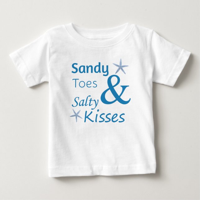 T-shirt Pour Bébé Sandy Toits et Salty Kisses Beach Life Citation (Devant)