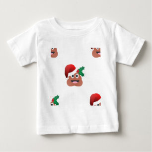 T-shirt Pour Bébé santa claus poop emoji
