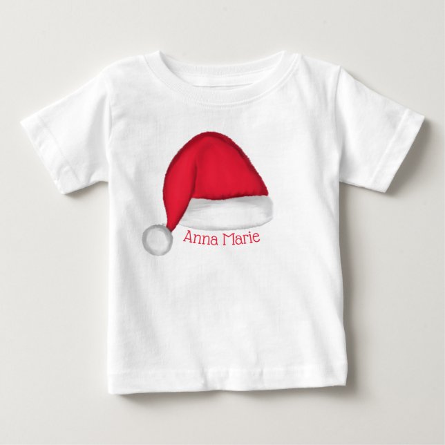 T-shirt Pour Bébé Santa Hat Toddler T. Personnalisé (Devant)