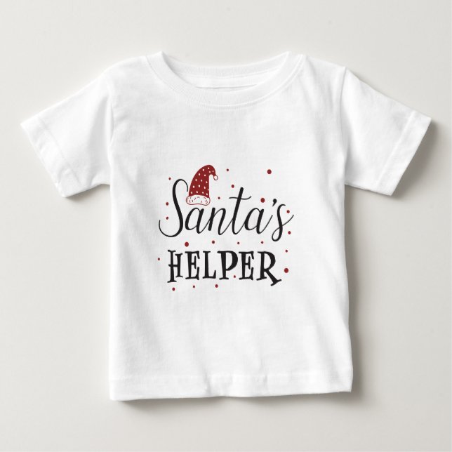 T-shirt Pour Bébé santas helper mignonne vacances (Devant)