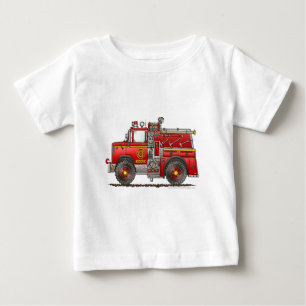 T-shirt Pour Bébé Sapeur-pompier de camion de pompiers de délivrance