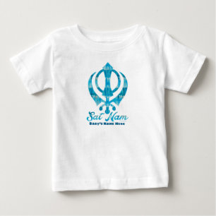 T-shirt Pour Bébé Sat Nam Khanda Personnalisé Blanc