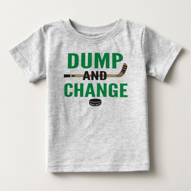 T-shirt Pour Bébé Sauts verts et changer Hockey Baby (Devant)