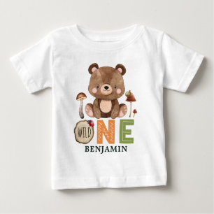 T-shirt Pour Bébé SAUVAGE PERSONNALISÉ UN Woodland premier anniversa