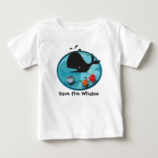 T-shirt Pour Bébé Sauvez les baleines (Devant)