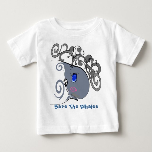 T-shirt Pour Bébé Sauvez Les Baleines - (Devant)