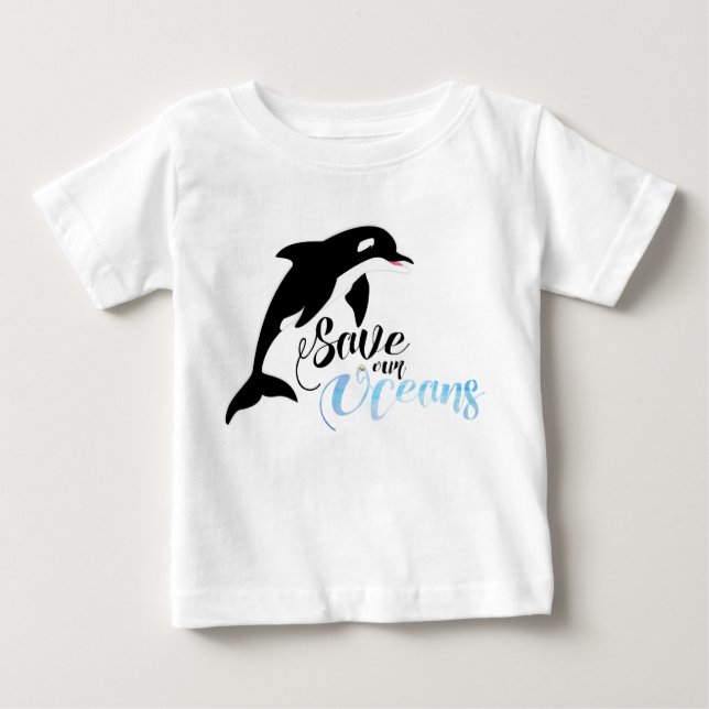 T-shirt Pour Bébé Sauvez nos océans (Devant)