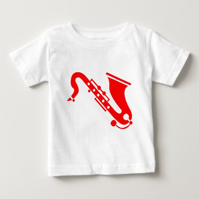 T-shirt Pour Bébé Saxophone - Rouge (Devant)