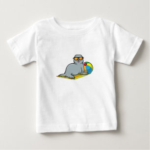 T-shirt Pour Bébé Sceau à Sunbathing avec Water polo
