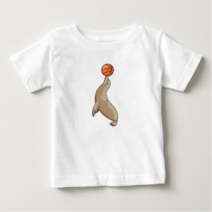 T-shirt Pour Bébé Sceau avec basket-ball