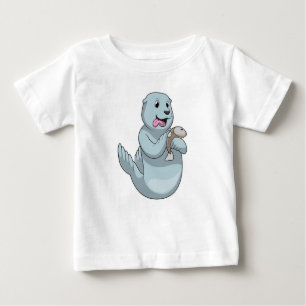 T-shirt Pour Bébé Sceau avec poisson